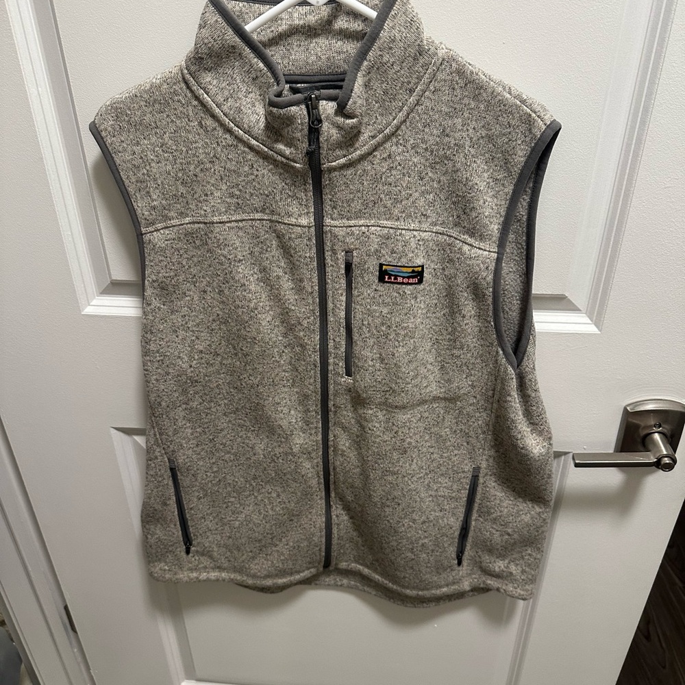 L.L. Bean Heathered Gray Fleece Vest